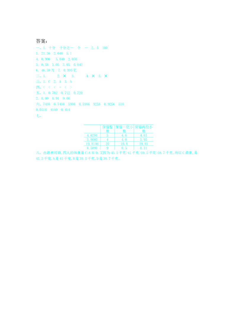 第六单元测试卷B_小学1-6年级全部试卷_数学_四年级_3-9-4、小学四年级数学下册_3-9-4-2、练习题、作业、试题、试卷_冀教版_单元测试卷