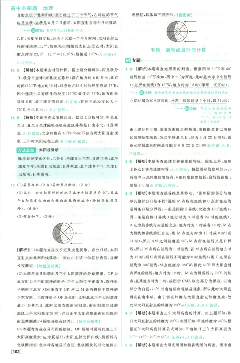 答案_地理_2026版高中必刷题地理《人教》_2026版高中必刷题地理选修1RJ