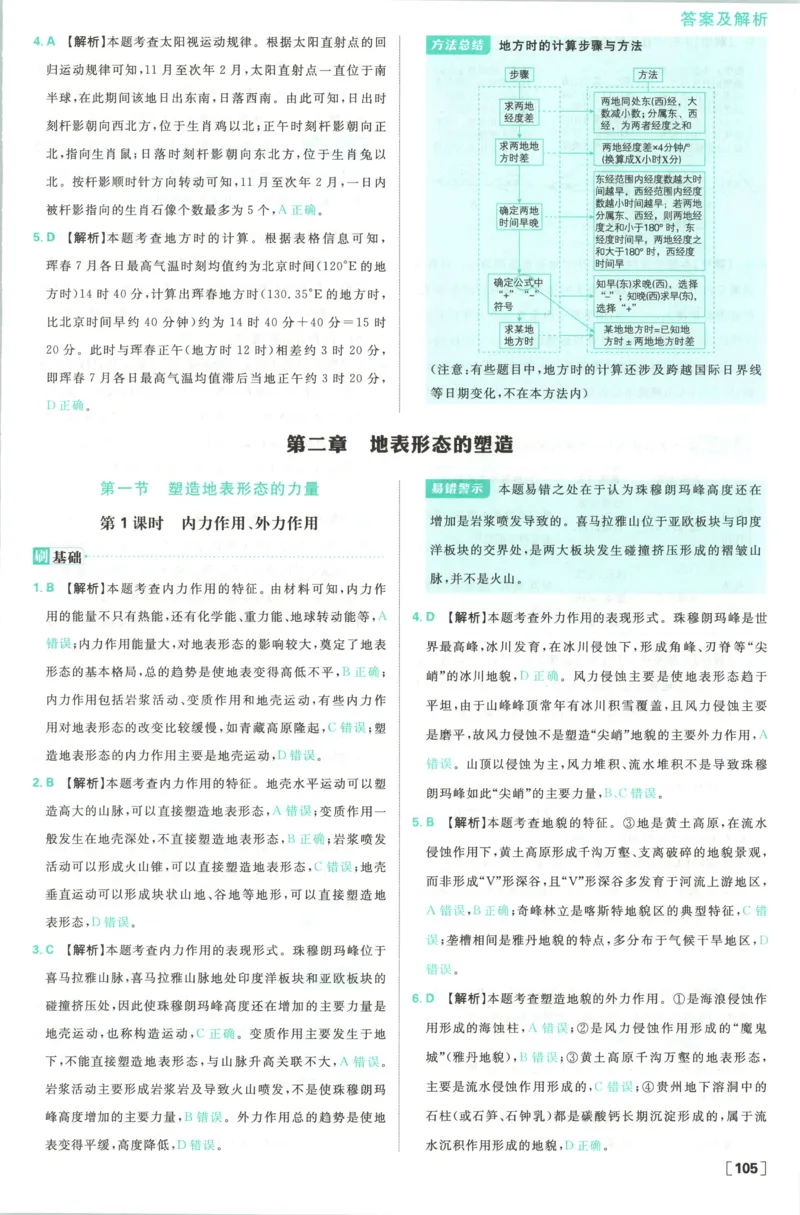 答案_地理_2026版高中必刷题地理《人教》_2026版高中必刷题地理选修1RJ