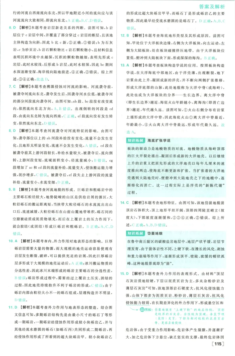 答案_地理_2026版高中必刷题地理《人教》_2026版高中必刷题地理选修1RJ