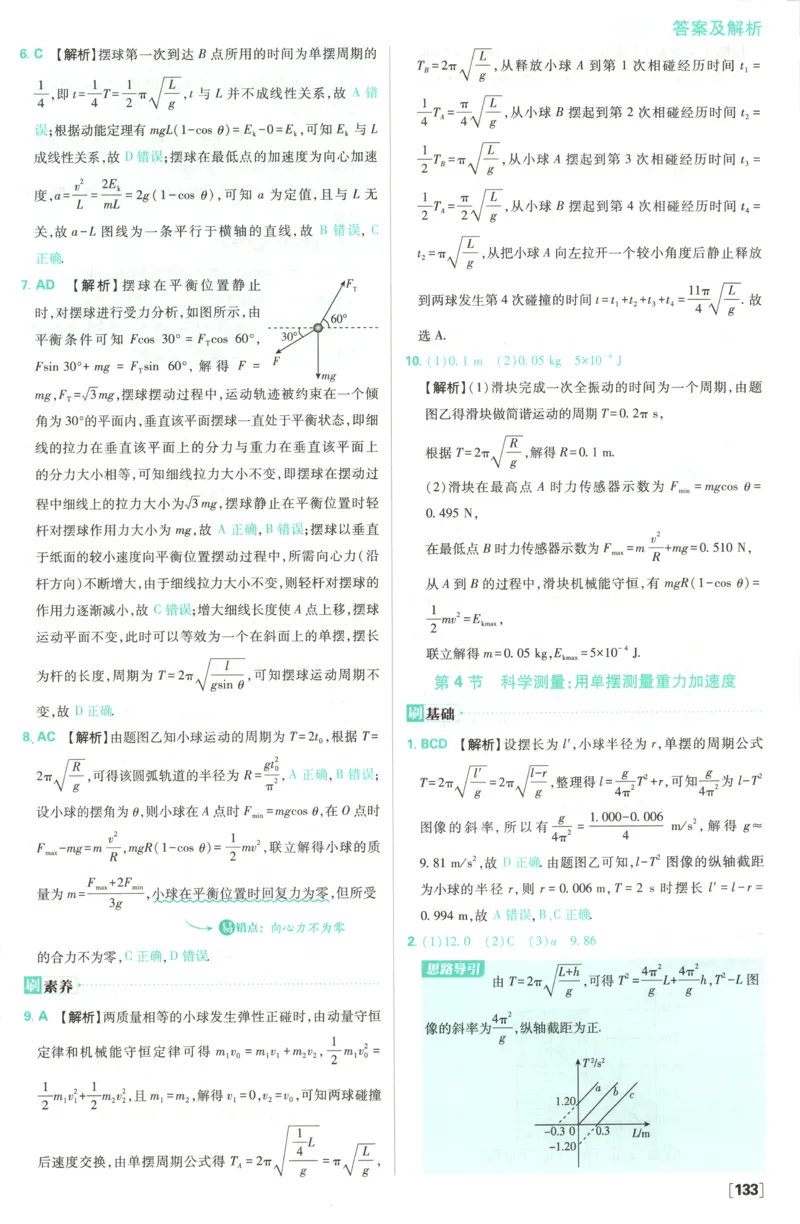 答案_2026版高中必刷题_物理_2026版高中必刷题物理鲁科版_高中必刷题物理选修一LK