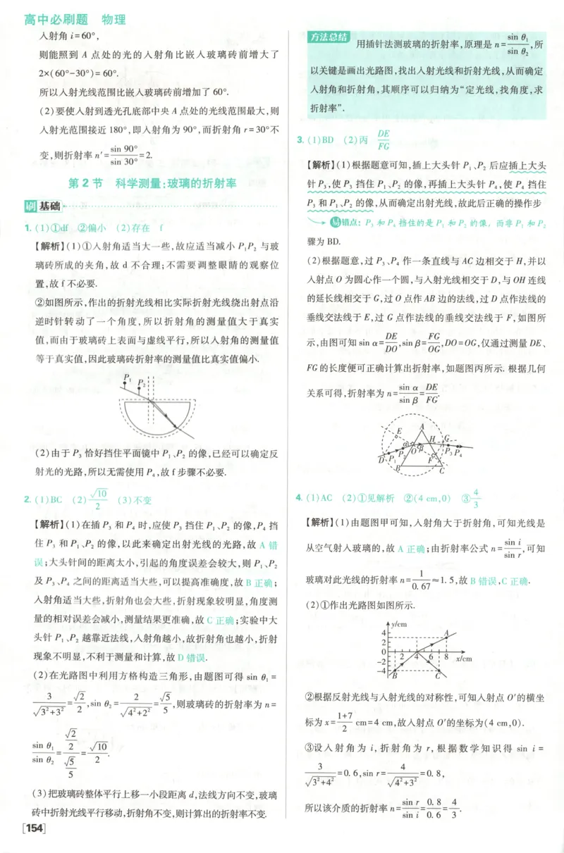 答案_2026版高中必刷题_物理_2026版高中必刷题物理鲁科版_高中必刷题物理选修一LK