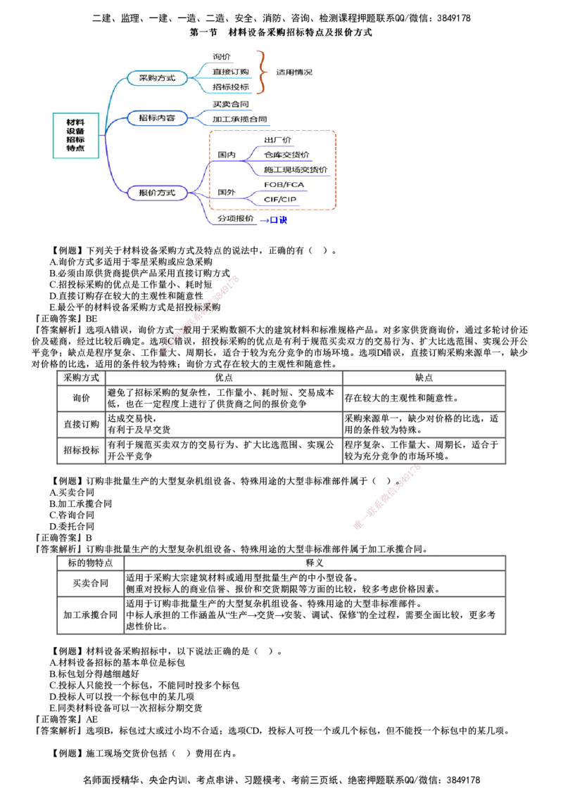 第01讲　建设工程材料设备采购招标_监理工程师_2025监理工程师_2025年监理工程师SVIP_2025年监理合同管理SVIP_03-习题精析✿实战特训✿模考通关