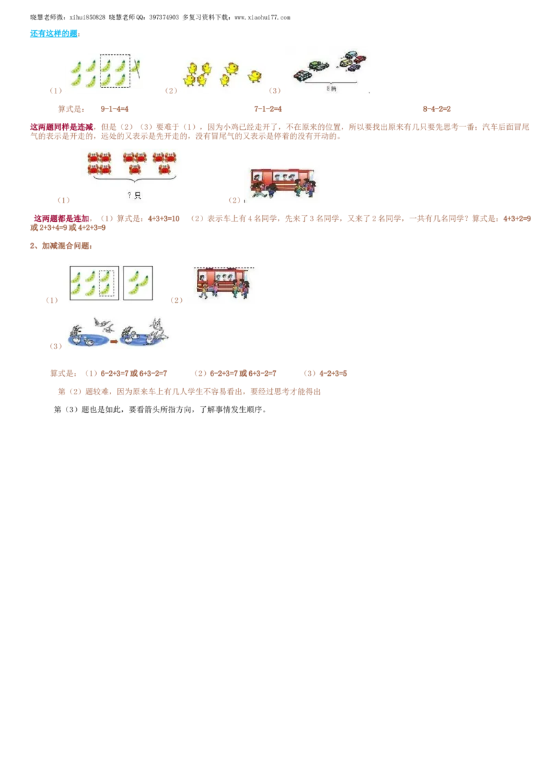 小学数学一年级上册-数学看图列式分解及练习_小学1-6年级全部试卷_数学_一年级_3-6-3、小学一年级数学上册_3-6-3-2、练习题、作业、试题、试卷_通用