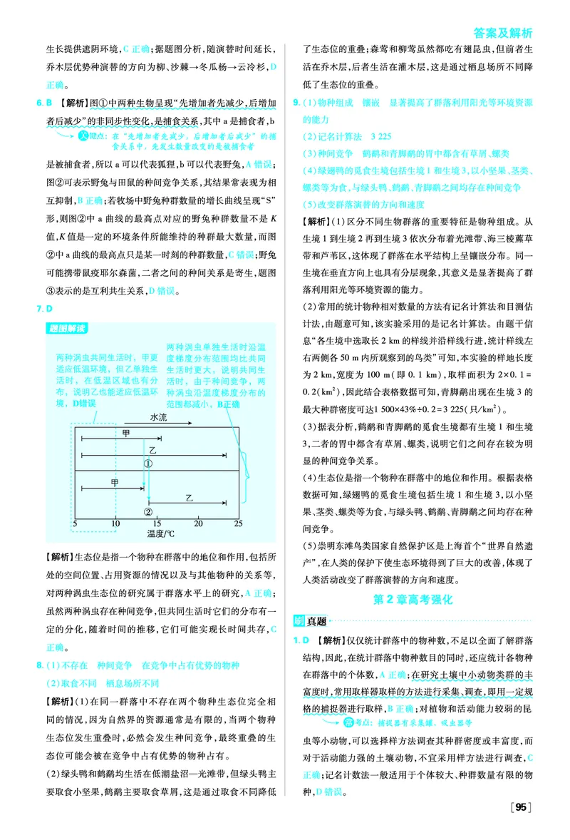 第2章群落及其演替_生物_2026版高中必刷题生物人教版_2026春高中必刷题生物必修2RJ_答案生物选修2