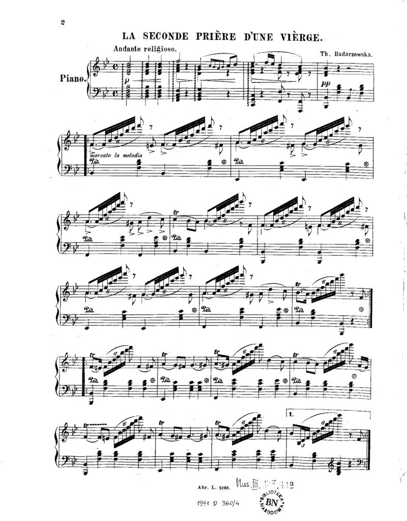 第二首少女的祈祷_一万首著名钢琴曲谱哈农贝多芬合集视频教学电子版高清无水印可打印_1古典钢琴知名音乐家谱_巴达捷芙斯卡钢琴谱全集