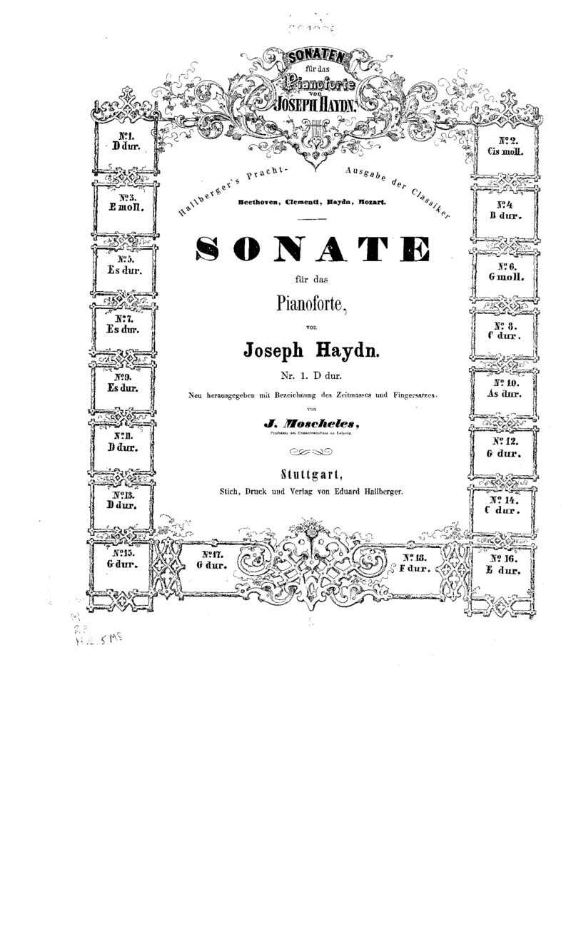 海顿《奏鸣曲集》（莫谢莱斯编订版）_一万首著名钢琴曲谱哈农贝多芬合集视频教学电子版高清无水印可打印_1古典钢琴知名音乐家谱_海顿钢琴谱全集