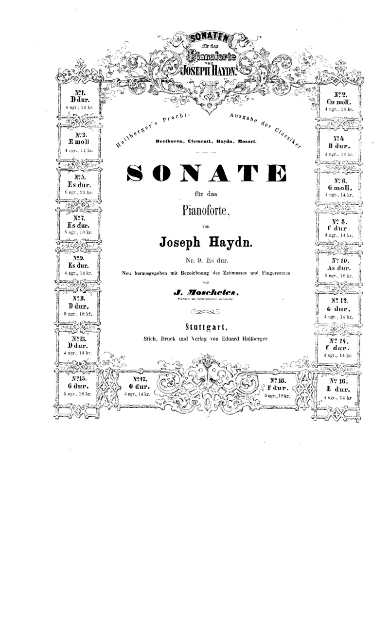 海顿《奏鸣曲集》（莫谢莱斯编订版）_一万首著名钢琴曲谱哈农贝多芬合集视频教学电子版高清无水印可打印_1古典钢琴知名音乐家谱_海顿钢琴谱全集