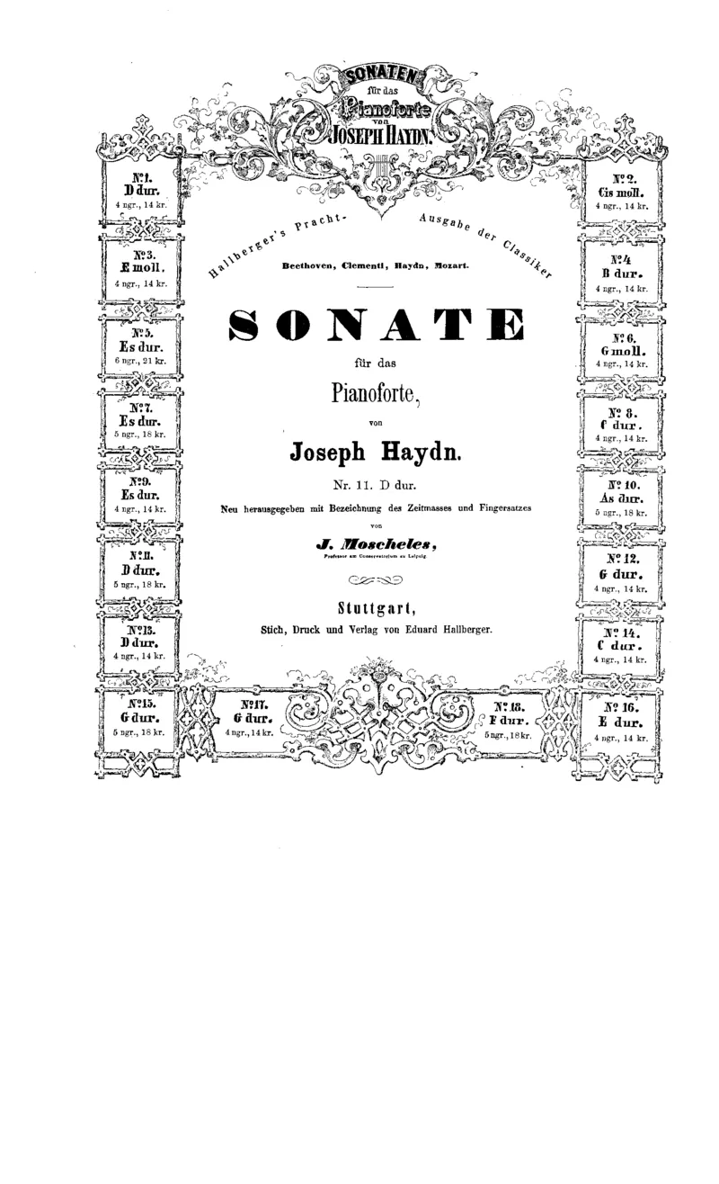 海顿《奏鸣曲集》（莫谢莱斯编订版）_一万首著名钢琴曲谱哈农贝多芬合集视频教学电子版高清无水印可打印_1古典钢琴知名音乐家谱_海顿钢琴谱全集