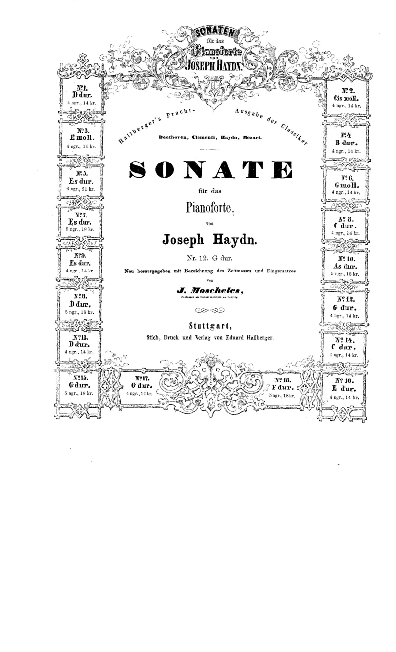 海顿《奏鸣曲集》（莫谢莱斯编订版）_一万首著名钢琴曲谱哈农贝多芬合集视频教学电子版高清无水印可打印_1古典钢琴知名音乐家谱_海顿钢琴谱全集