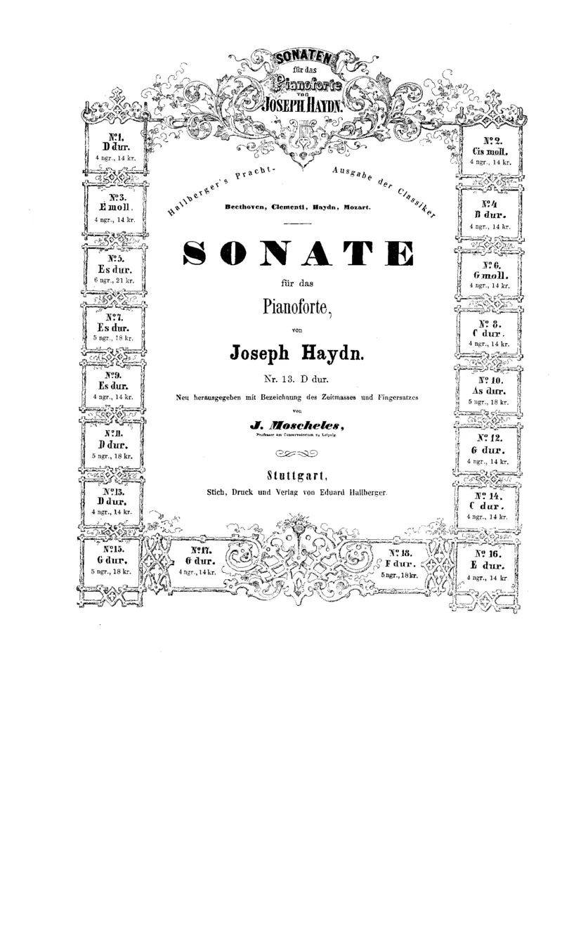 海顿《奏鸣曲集》（莫谢莱斯编订版）_一万首著名钢琴曲谱哈农贝多芬合集视频教学电子版高清无水印可打印_1古典钢琴知名音乐家谱_海顿钢琴谱全集