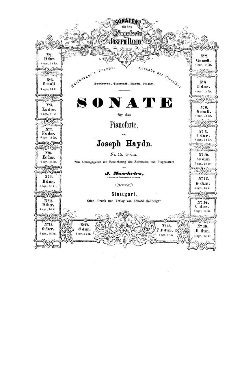 海顿《奏鸣曲集》（莫谢莱斯编订版）_一万首著名钢琴曲谱哈农贝多芬合集视频教学电子版高清无水印可打印_1古典钢琴知名音乐家谱_海顿钢琴谱全集