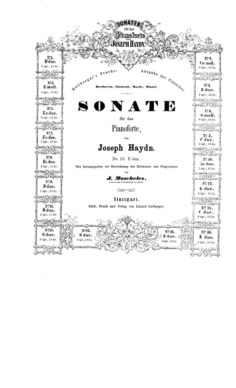 海顿《奏鸣曲集》（莫谢莱斯编订版）_一万首著名钢琴曲谱哈农贝多芬合集视频教学电子版高清无水印可打印_1古典钢琴知名音乐家谱_海顿钢琴谱全集