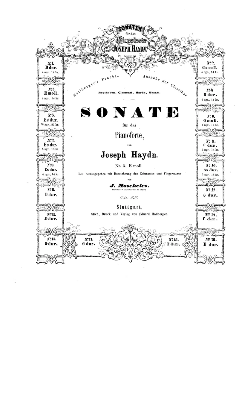 海顿《奏鸣曲集》（莫谢莱斯编订版）_一万首著名钢琴曲谱哈农贝多芬合集视频教学电子版高清无水印可打印_1古典钢琴知名音乐家谱_海顿钢琴谱全集