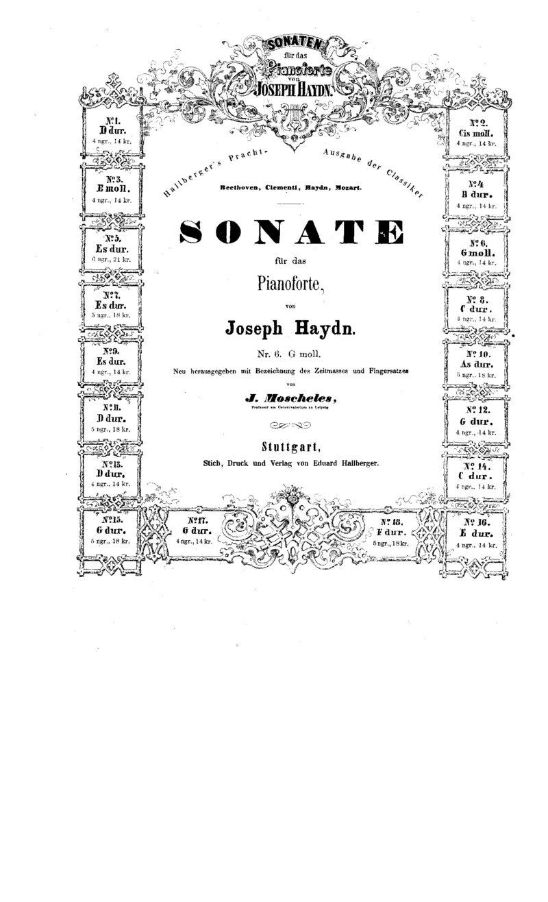 海顿《奏鸣曲集》（莫谢莱斯编订版）_一万首著名钢琴曲谱哈农贝多芬合集视频教学电子版高清无水印可打印_1古典钢琴知名音乐家谱_海顿钢琴谱全集