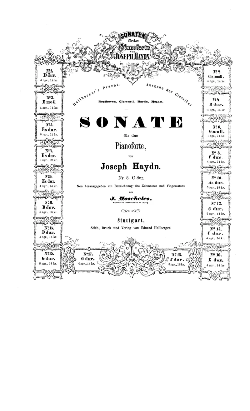 海顿《奏鸣曲集》（莫谢莱斯编订版）_一万首著名钢琴曲谱哈农贝多芬合集视频教学电子版高清无水印可打印_1古典钢琴知名音乐家谱_海顿钢琴谱全集