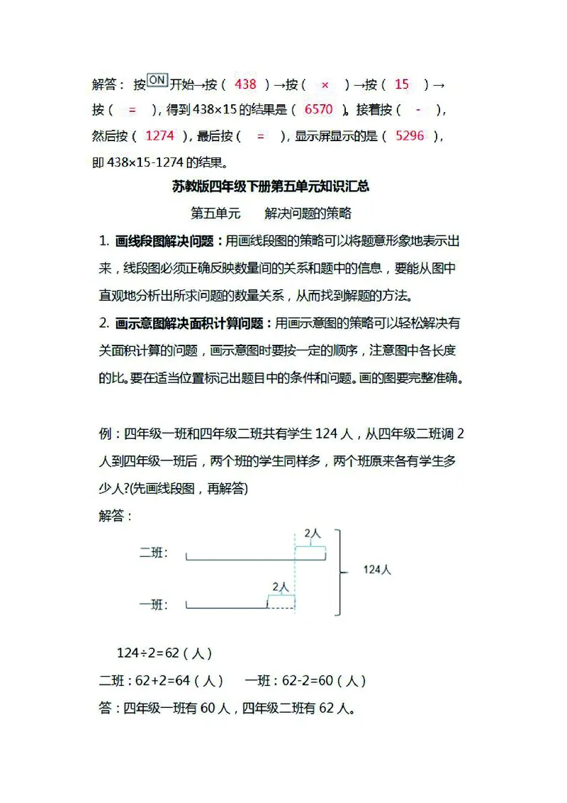 四年级下册数学苏教版知识要点汇总_小学1-6年级全部试卷_数学_四年级_3-9-4、小学四年级数学下册_3-9-4-1、复习、知识点、归纳汇总_苏教版
