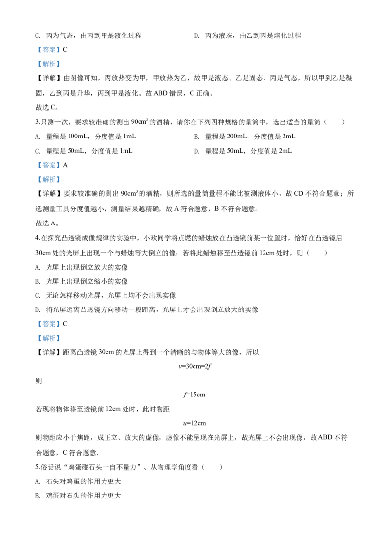 2020年山东省枣庄市中考物理解析_中考真题_4.物理中考真题2015-2024年_地区卷_山东省_山东枣庄物理10-21
