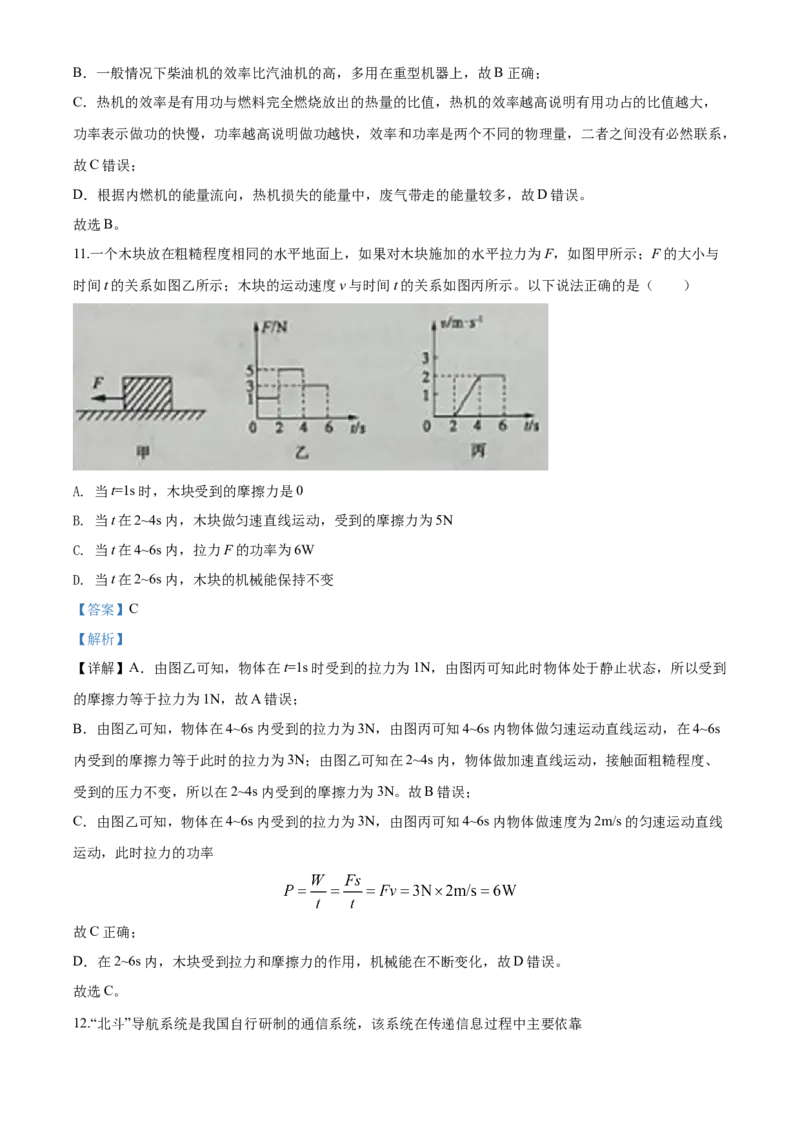 2020年山东省枣庄市中考物理解析_中考真题_4.物理中考真题2015-2024年_地区卷_山东省_山东枣庄物理10-21