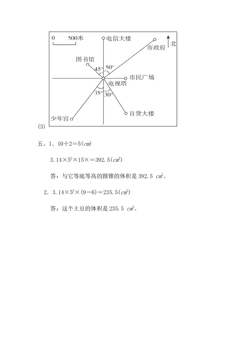 考点过关卷5_小学1-6年级全部试卷_数学_六年级_3-11-4、小学六年级数学下册_3-11-4-2、练习题、作业、试题、试卷_北师大版_考点过关卷