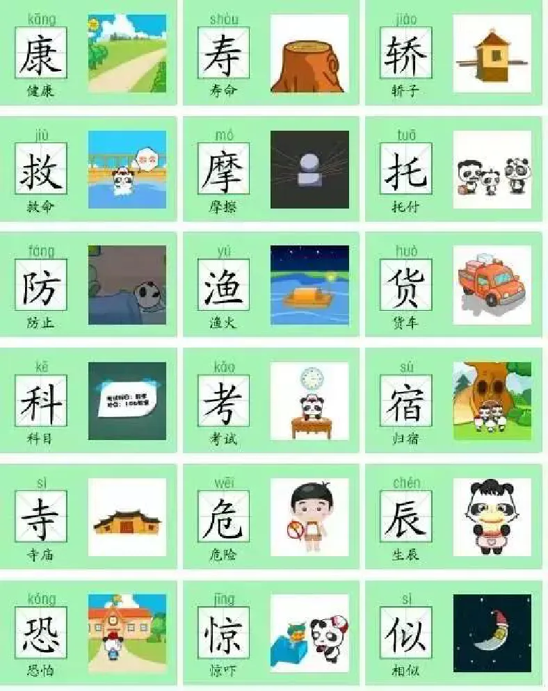 部编版二年级语文上全册识字卡片_小学1-6年级全部试卷_语文_二年级_3-7-1、小学二年级语文上册_3-7-1-1、复习、知识点、归纳汇总_部编版