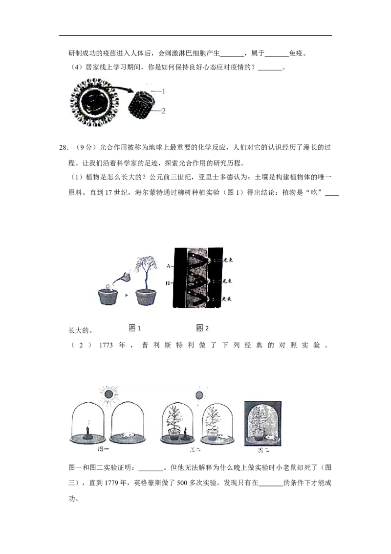 2020烟台市中考生物试题及答案(word版)_8.生物中考真题2015-2024年_地区卷_山东省_烟台中考生物08-22