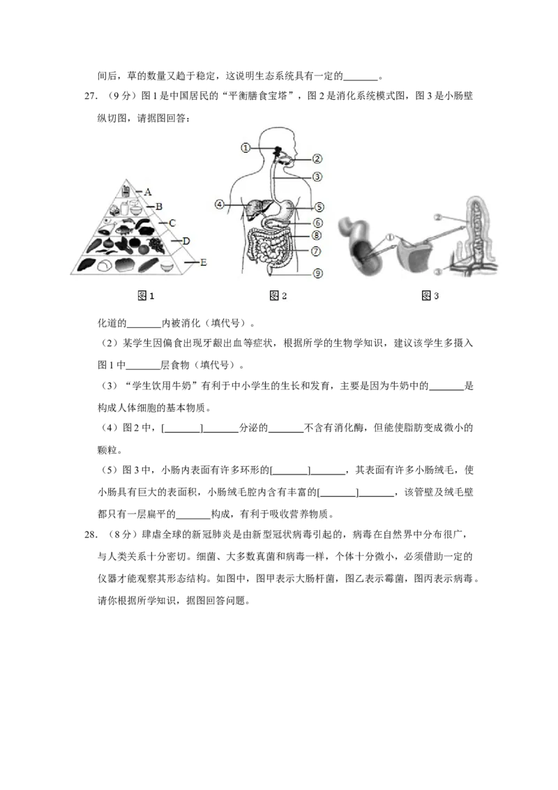 2020年聊城市中考生物试卷及答案_8.生物中考真题2015-2024年_地区卷_山东省_山东聊城生物10-22