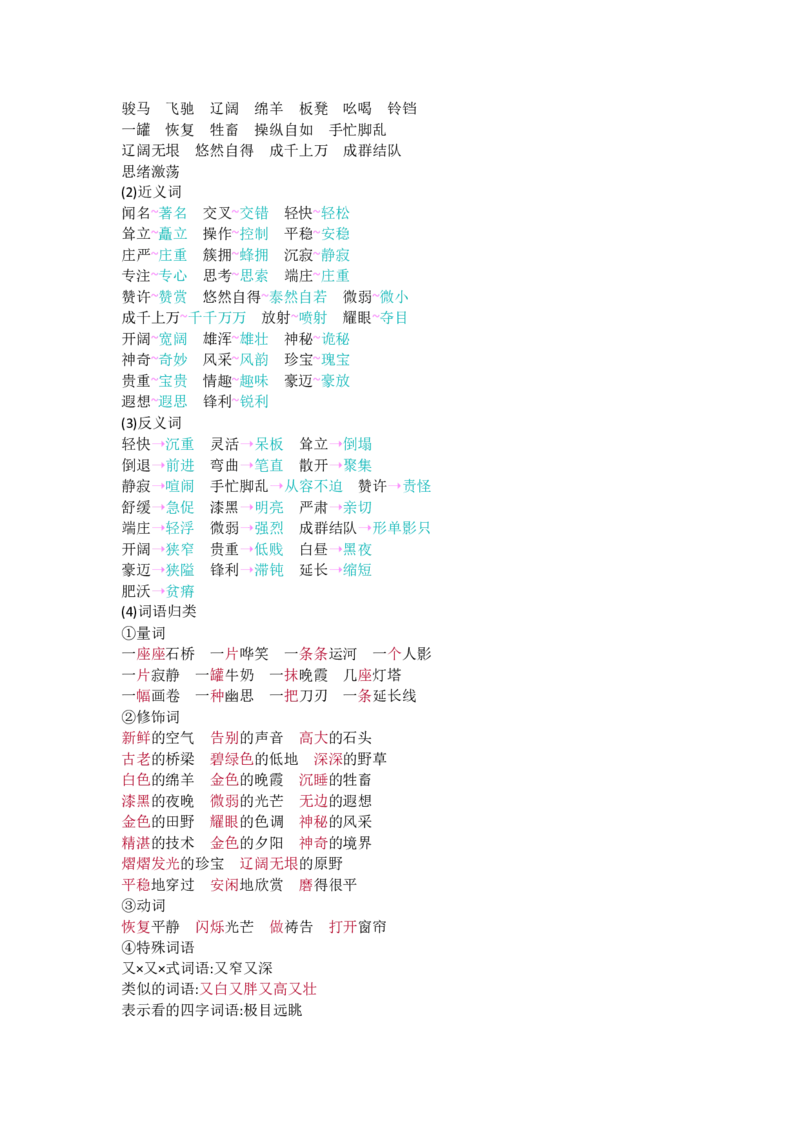 部编版五年级语文下册全册知识点归纳(1)_小学1-6年级全部试卷_语文_五年级_3-10-2、小学五年级语文下册_3-10-2-1、复习、知识点、归纳汇总_部编（人教）版