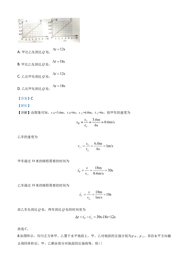 2020年上海市中考物理试题及答案(Word)_中考真题_4.物理中考真题2015-2024年_地区卷_上海中考物理08-21