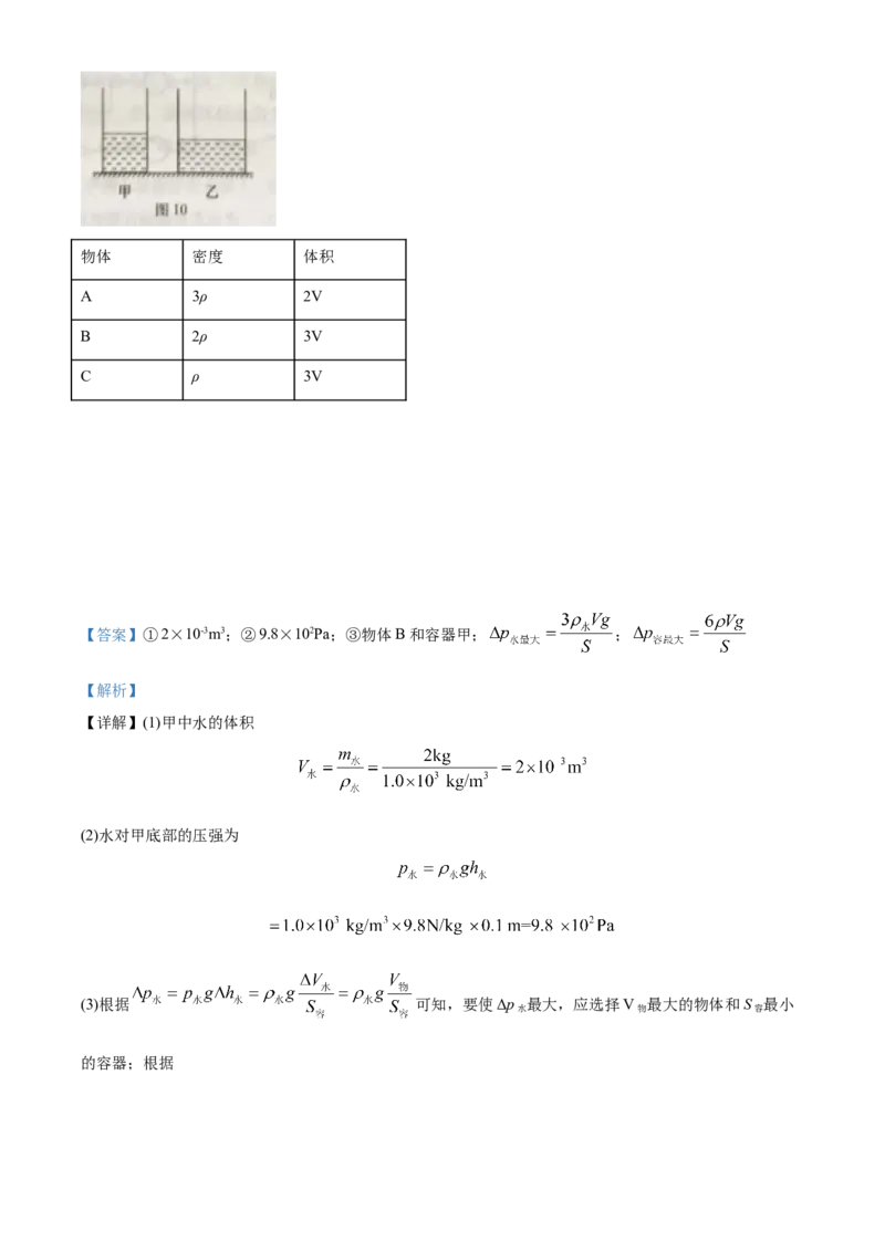 2020年上海市中考物理试题及答案(Word)_中考真题_4.物理中考真题2015-2024年_地区卷_上海中考物理08-21
