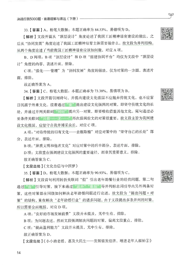 4.答案解析26言语理解与表达下册（407页）_26行测5000+申论100一定先转存网盘_行测5000题持续更新_最新2026行测5000题（25年1月版）_5000题答案解析（共2296页）
