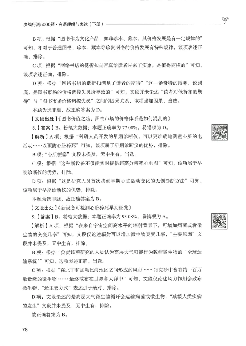 4.答案解析26言语理解与表达下册（407页）_26行测5000+申论100一定先转存网盘_行测5000题持续更新_最新2026行测5000题（25年1月版）_5000题答案解析（共2296页）