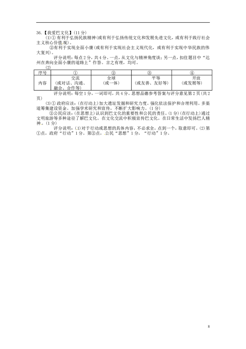 四川省达州市2015年中考政治真题试题（含答案）_7.政治中考真题2015-2024年_2015年全国中考政治113份