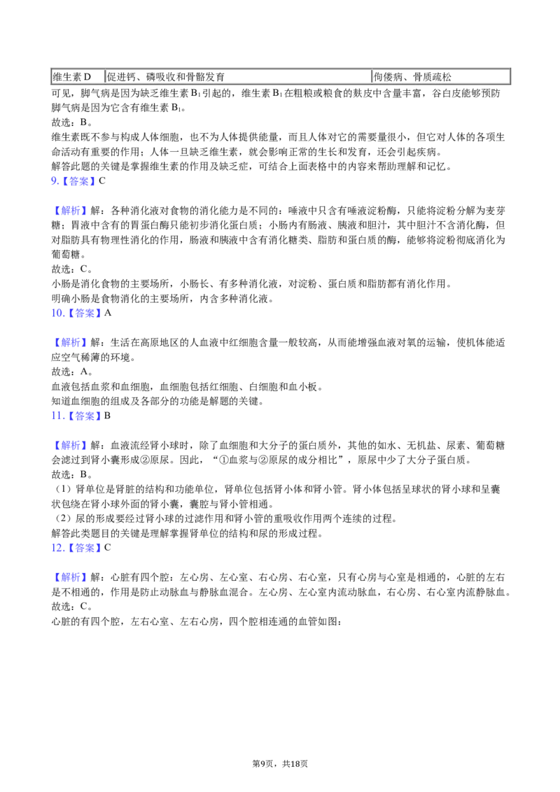 2020年长沙市中考生物试题和答案_8.生物中考真题2015-2024年_地区卷_湖南省_湖南长沙生物08-22