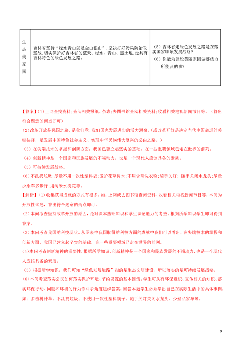 吉林省2018年中考政治真题试题（含解析）_7.政治中考真题2015-2024年_2018年全国中考政治186份