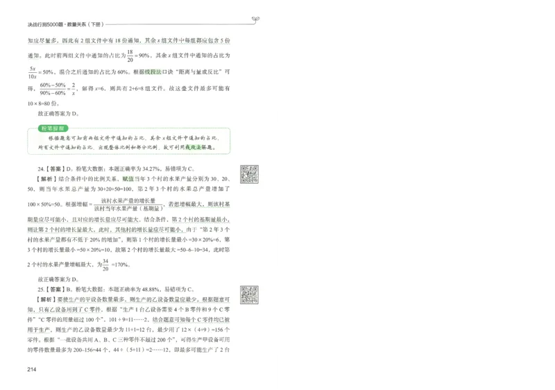 3.答案解析26数量关系下册（373页）_26行测5000+申论100一定先转存网盘_行测5000题持续更新_最新2026行测5000题（25年1月版）_5000题答案解析（共2296页）