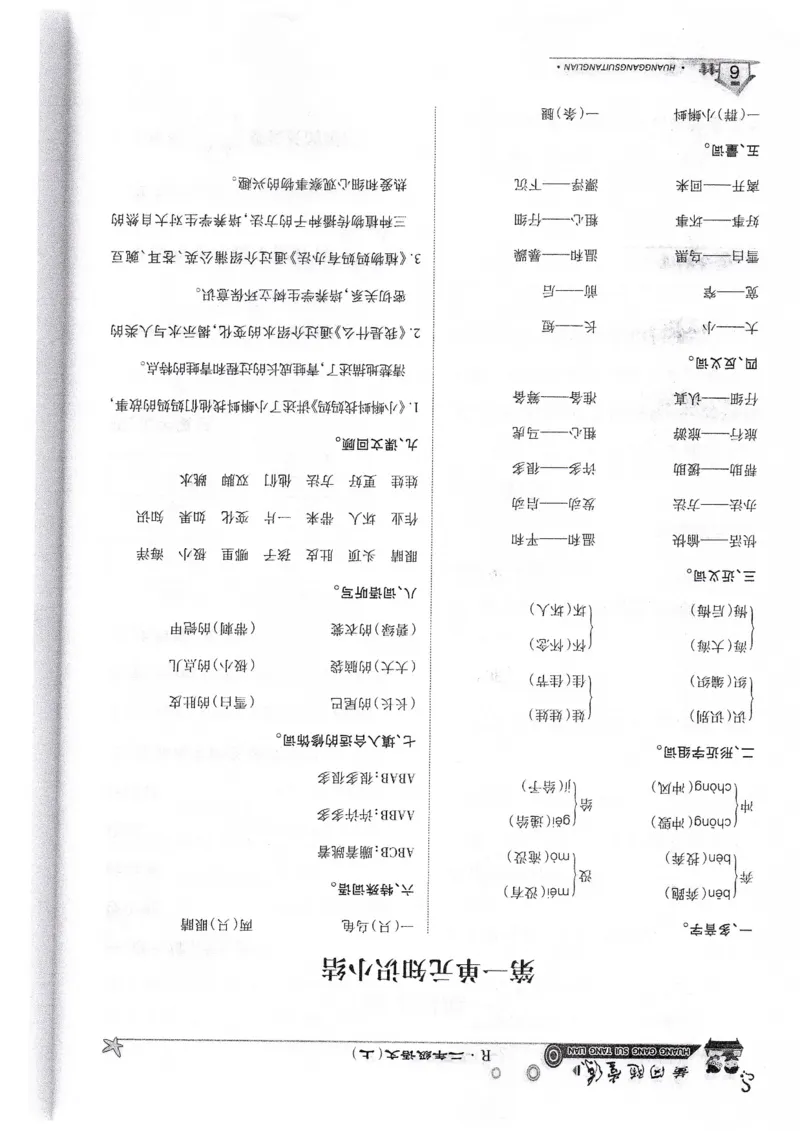 语文二年级上第一单元知识小结_小学1-6年级全部试卷_语文_二年级_3-7-1、小学二年级语文上册_3-7-1-1、复习、知识点、归纳汇总_通用