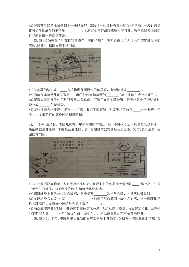 云南省昆明市2019年中考生物真题试题_8.生物中考真题2015-2024年_2019年全国中考生物92份