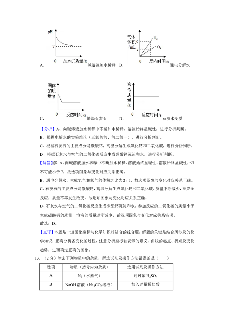 2019年青海省中考化学试卷（省卷）（含解析版）_中考真题_5.化学中考真题2015-2024年_地区卷_青海化学10-21