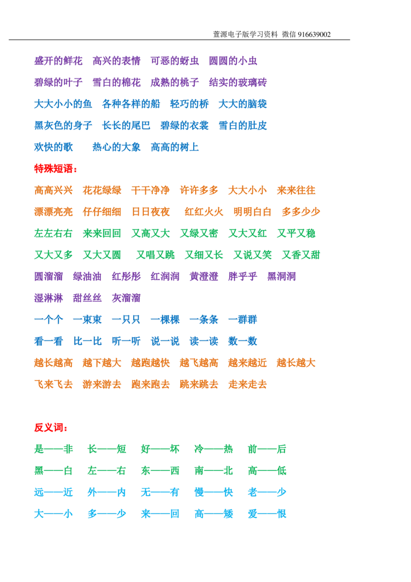 网红人教版一年级下册语文需掌握的词语_小学1-6年级全部试卷_语文_一年级_3-6-2、小学一年级语文下册_3-6-2-1、复习、知识点、归纳汇总_人教版