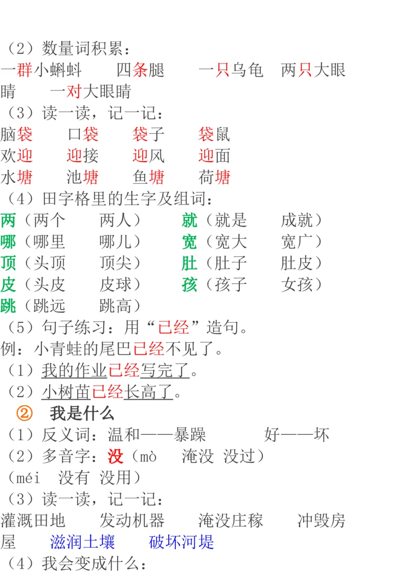 部编二年级语文上册每课知识点详解最全整理_小学1-6年级全部试卷_语文_二年级_3-7-1、小学二年级语文上册_3-7-1-1、复习、知识点、归纳汇总_部编版