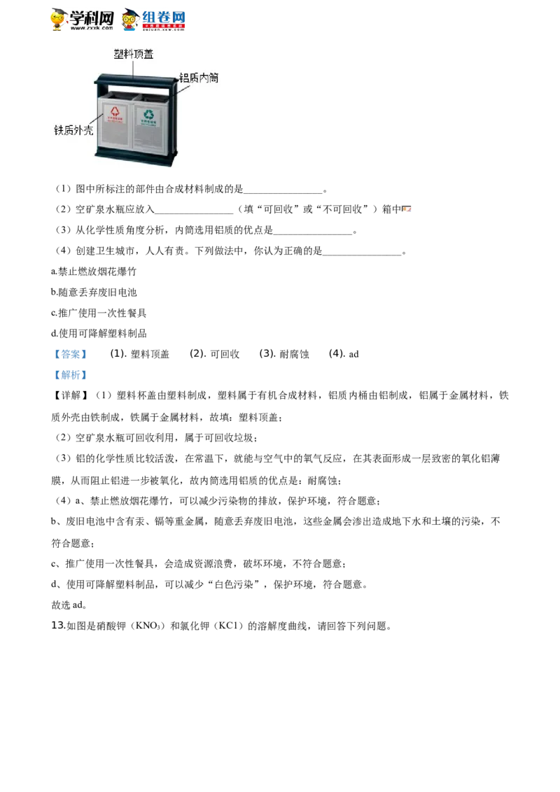 2020年江苏淮安化学试卷+答案+解析（word整理版）_中考真题_5.化学中考真题2015-2024年_地区卷_江苏省_江苏淮安化学
