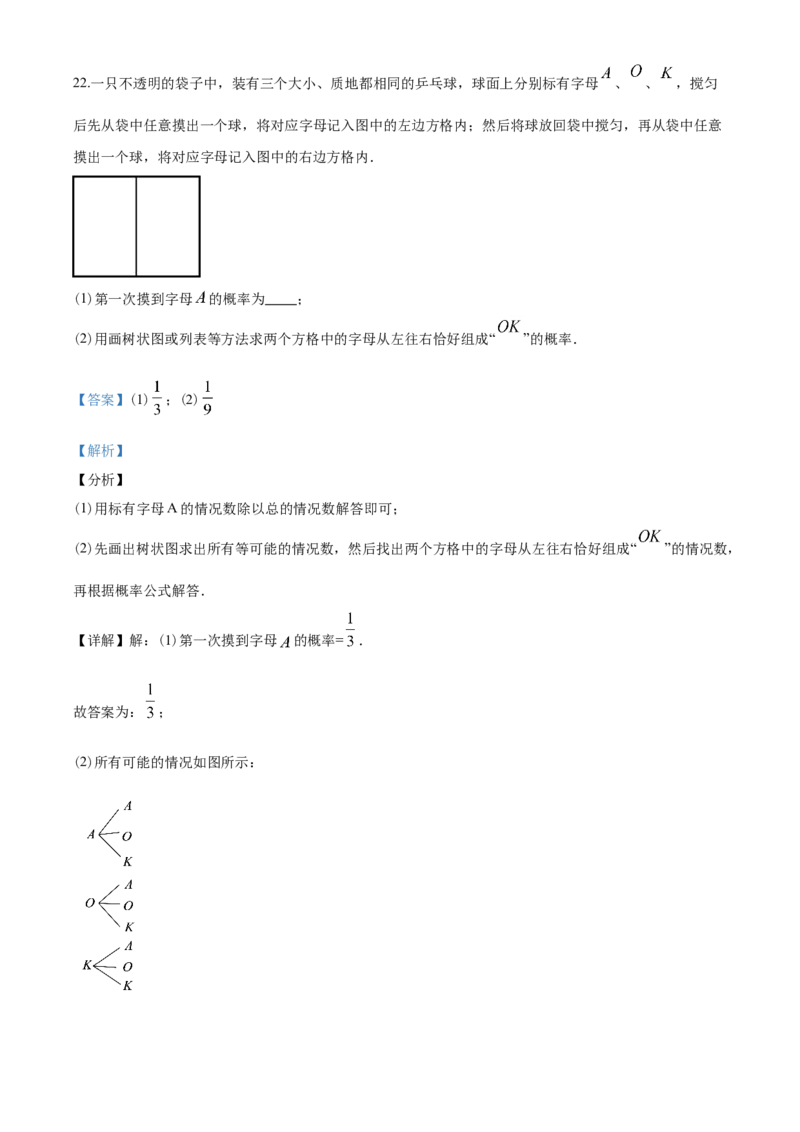 2020年江苏省淮安市中考数学试题及答案_中考真题_2.数学中考真题2015-2024年_地区卷_江苏省_淮安中考数学08-22