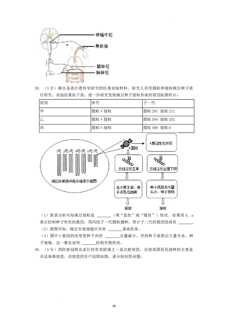 2022年湖南省湘潭市中考生物试卷（原卷版）_8.生物中考真题2015-2024年_地区卷_湖南省_湖南湘潭生物18-22