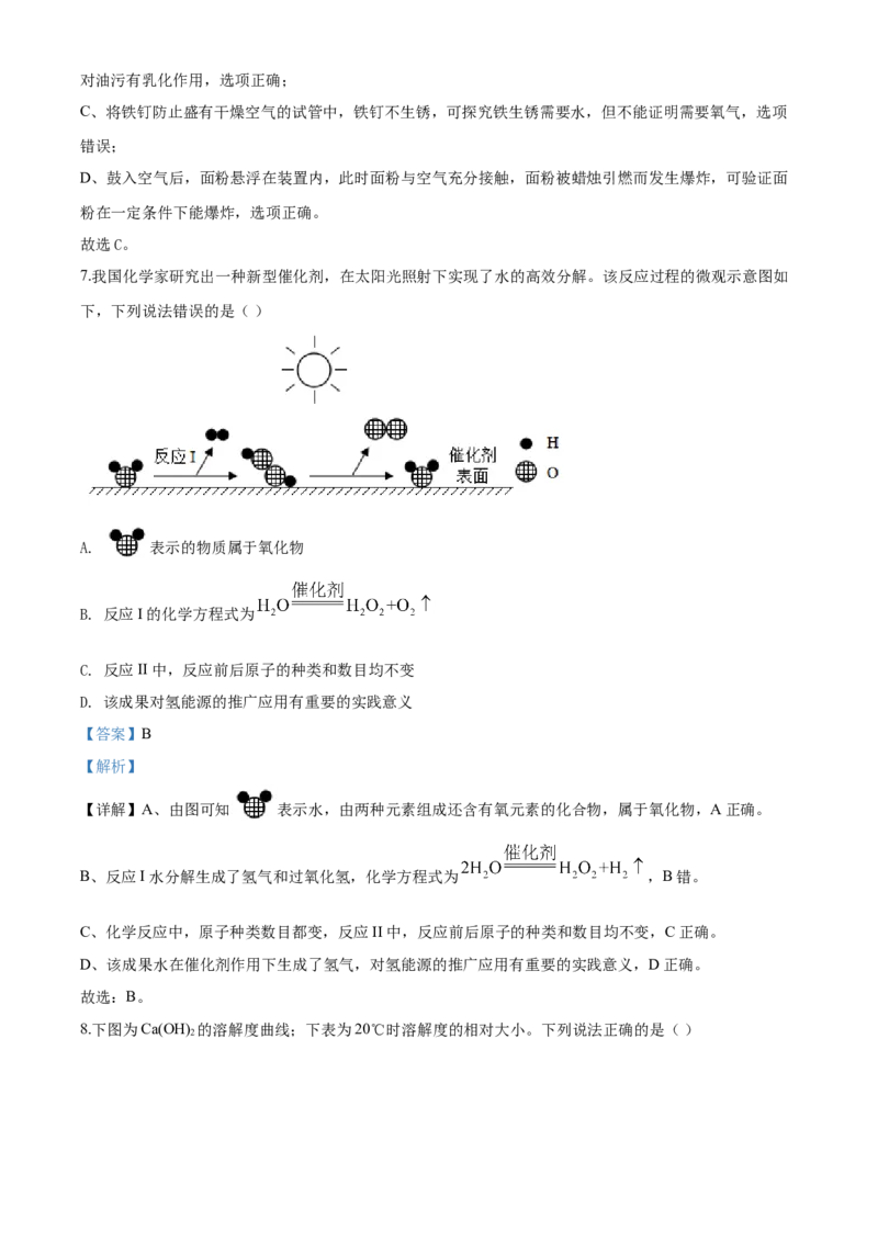 2020年广东省深圳市中考化学试题解析版_中考真题_5.化学中考真题2015-2024年_地区卷_广东省_广东深圳中考化学2008---2021年