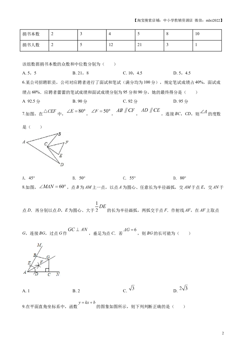 2019年辽宁省铁岭市中考数学试卷（原卷）_中考真题_2.数学中考真题2015-2024年_地区卷_辽宁省_辽宁铁岭数学13-23
