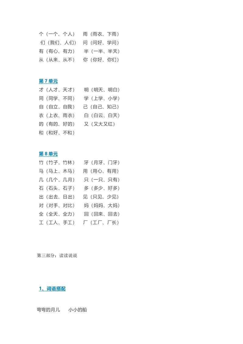 部编版语文一年级上册知识点汇总_小学1-6年级全部试卷_语文_一年级_3-6-1、小学一年级语文上册_3-6-1-1、复习、知识点、归纳汇总_部编版