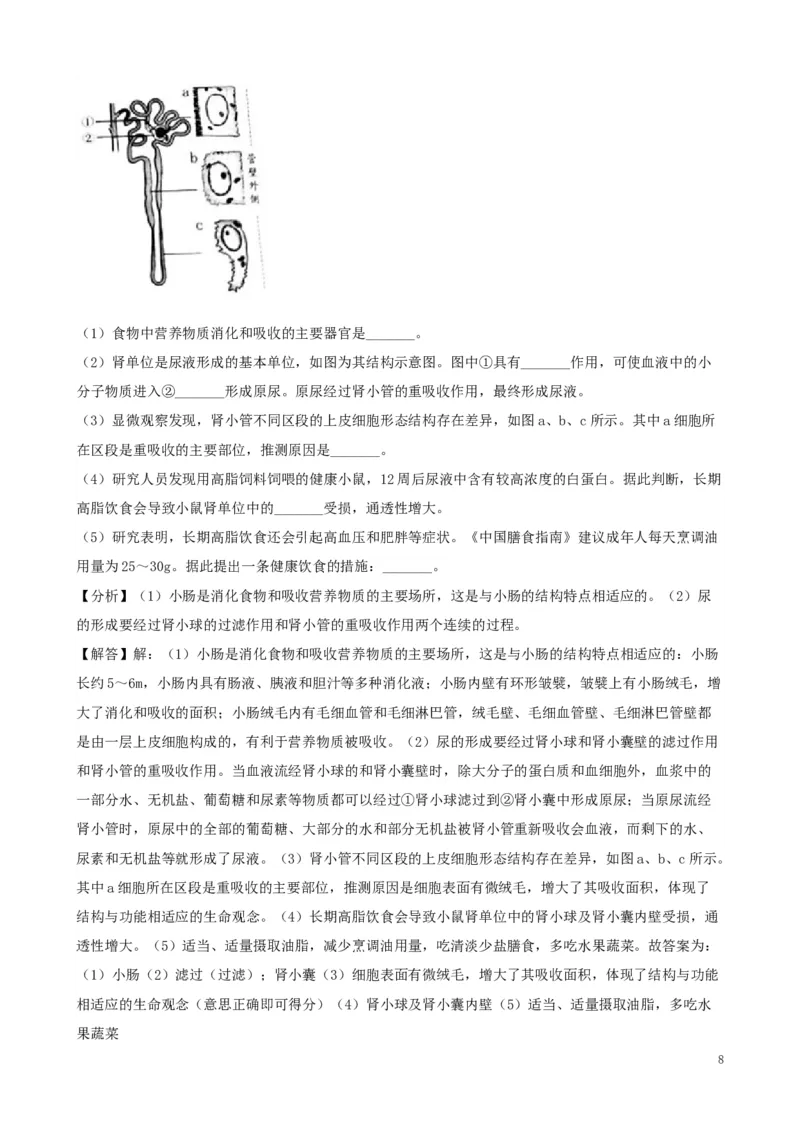 北京市2019年中考生物真题试题（含解析）_8.生物中考真题2015-2024年_2019年全国中考生物92份