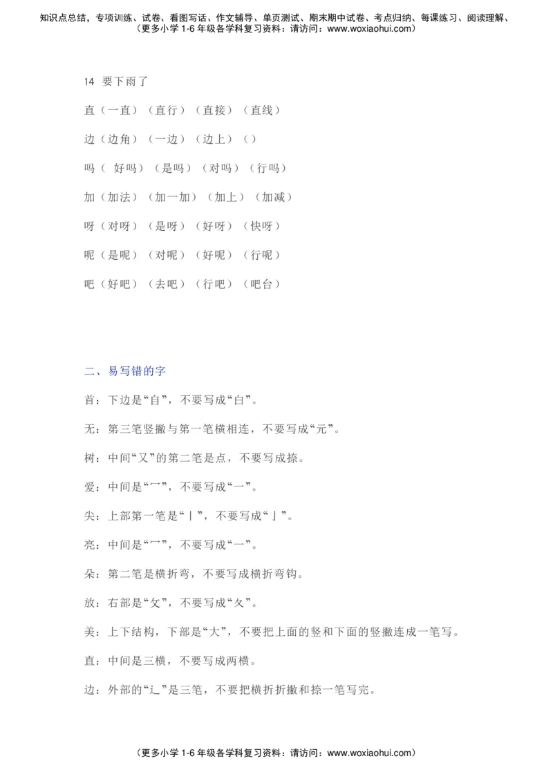 部编一年级语文（下册）全册知识要点汇总_小学1-6年级全部试卷_语文_一年级_3-6-2、小学一年级语文下册_3-6-2-1、复习、知识点、归纳汇总_部编版