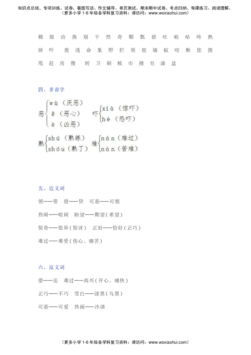 部编一年级语文（下册）全册知识要点汇总_小学1-6年级全部试卷_语文_一年级_3-6-2、小学一年级语文下册_3-6-2-1、复习、知识点、归纳汇总_部编版